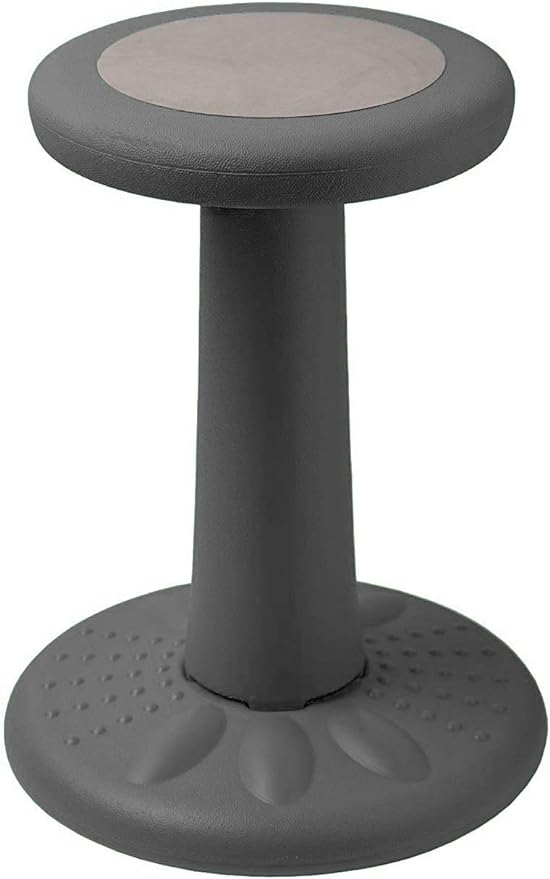 Studico ActiveChairs Kids Wobble Stool, Flexible Classroom Seating improves Focus, Posture & Helps ADHD/ADD. Get The Wiggles out Active Fidget Desk Chairs, Pre-Teen 17.75" Chair, Ages 7-12, Grey - LeafyLoom