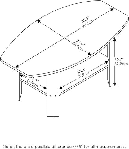 Furinno Simple Design, Coffee Table, White - LeafyLoom