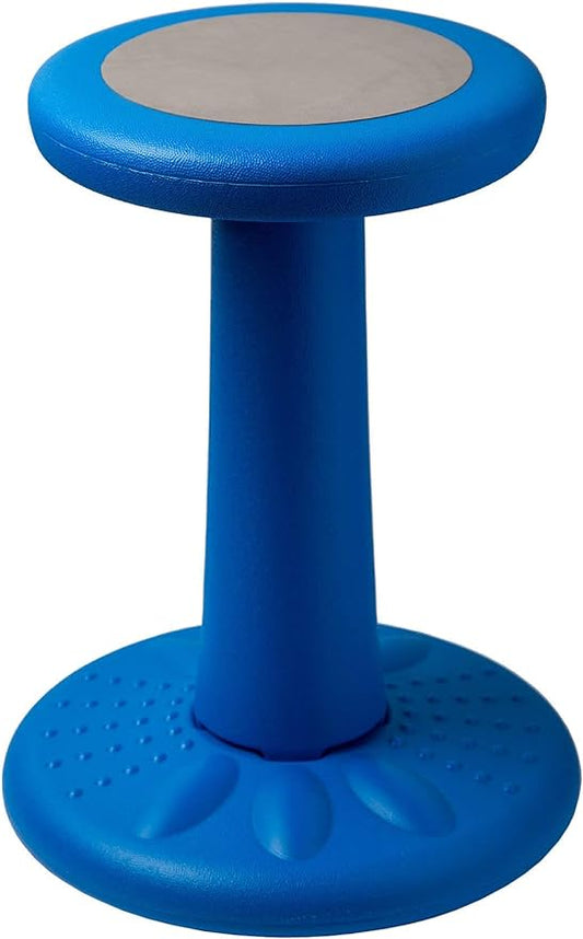 Studico ActiveChairs Kids Wobble Chair, Flexible Classroom Seating improves Focus, Posture & Helps ADHD/ADD. Get The Wiggles out, Active Fidget Desk Chairs, Pre-Teen 17.75" Stool, Ages 7-12, Blue - LeafyLoom