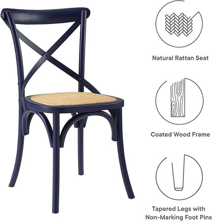 Modway Gear Side, Dining Chair, Midnight Blue - LeafyLoom