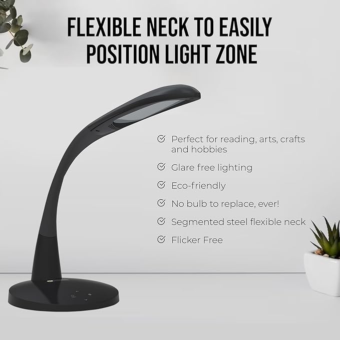 Stella Two Premium 11W LED Desk Task Lamp, Dimmable, Custom Color Temperature, Adjustable, and Remote Controlled Modern Desk Lamp for Living Room, Bedroom, and Office Lighting - LeafyLoom