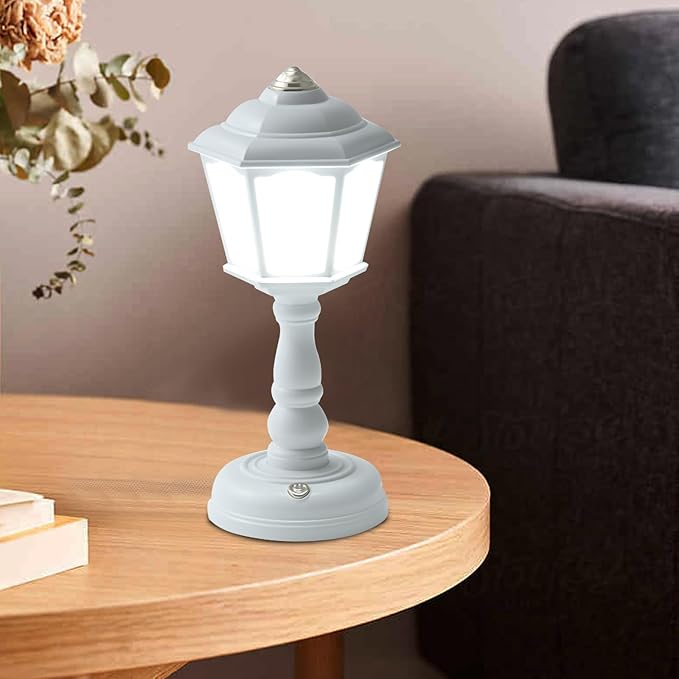 Mini Desk lamp Vintage, LED Desk Lamp Dimmable Table Lamp Reading Lamp with USB Charging Port, Sensitive Control, Eye-Caring Office Lamp,Very Beautiful Decorative Desk lamp (White) - LeafyLoom