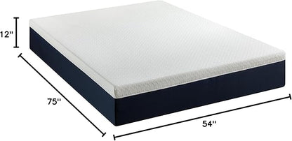 ZINUS 12 Inch Cooling Comfort Hybrid Mattress [New Version], Full, Fiberglass free, Medium Firm Feel, Motion Isolation, Certified Safe Foams & Fabric, Mattress in A Box - LeafyLoom