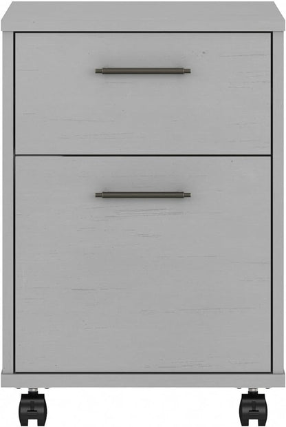 Bush Furniture Key West 2 Drawer Rolling File Cabinet in Cape Cod Gray, Mobile Organization for Home Office, Small Under Desk Storage on Wheels - LeafyLoom