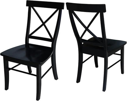 International Concepts Set of Two X-Back Dining Chair, Black - LeafyLoom