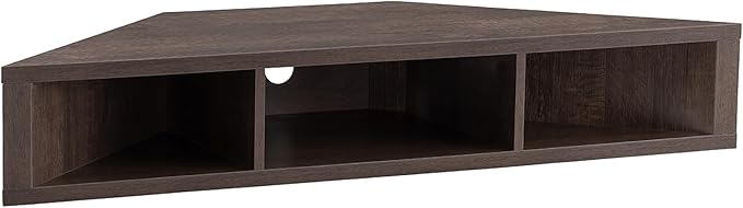 24/7 Shop at Home French 47 inch Modern TV Stand with Storage, Floating Corner Shelf for Wall, Wood Entertainment Center with Shelves for Living Room, Bedroom, Family, OneSize, Walnut Brown - LeafyLoom