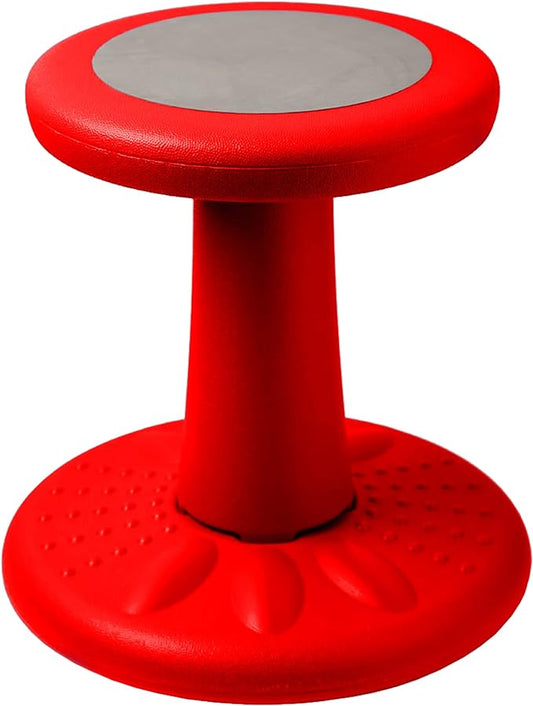 Studico ActiveChairs Kids Wobble Stool, Flexible Seating for Preschool & Elementary Classrooms. Improves Focus & Posture, Helps ADHA/ADD, Wiggle Seat, [Active Desk Chairs], 14" Stool, Ages 3-7, Red - LeafyLoom