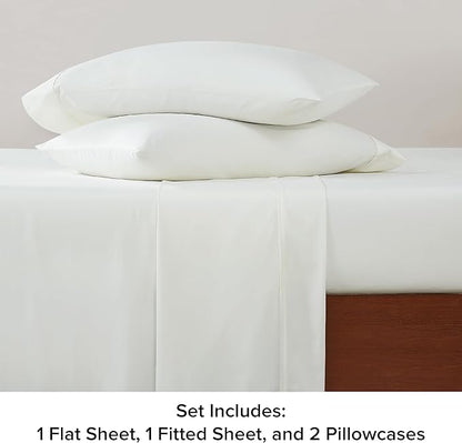 UGG 11787 Alahna Full Bed Sheets and Pillowcases 4-Piece Set Sleep in Luxury Machine Washable Deep Pockets Wrinkle-Resistant Breathable Cozy Comfort Silky Cooling Sheets, Full, White - LeafyLoom