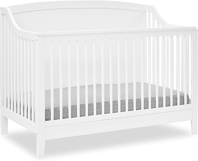 Delta Children Campbell 6-in-1 Convertible Crib - Greenguard Gold Certified, Bianca White - LeafyLoom