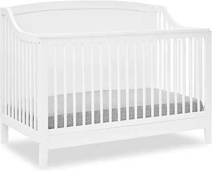 Delta Children Campbell 6-in-1 Convertible Crib - Greenguard Gold Certified, Bianca White - LeafyLoom