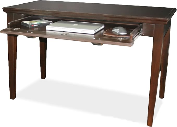 Leick Home 81400 Laptop Computer Writing Desk with Drop Front Keyboard Drawer, Chocolate Cherry - LeafyLoom