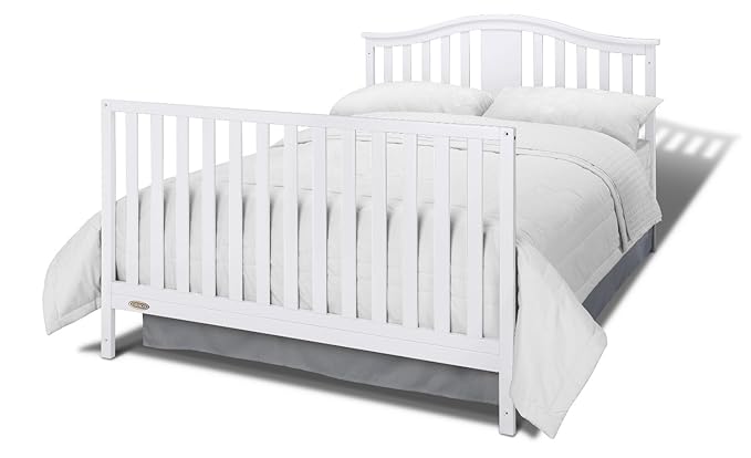 Graco Solano 4-in-1 Convertible Crib and Changer with Drawer (White) – Crib and Changing Table Combo with Drawer, Includes Changing Pad, Converts to Toddler Bed, Daybed and Full-Size Bed - LeafyLoom