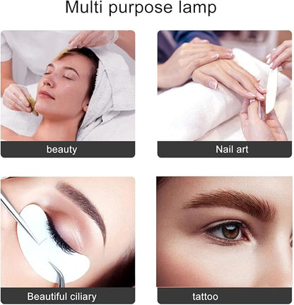 Pomya Half Moon Light for Nails, 28 Inch Foldable 3200K‑5600K Dimmable LED Half Moon Desk Lamp with Remote Control, 40W 2000LM Lighting Lamp for Beauty Lash Extension Manicure Tattoo - LeafyLoom