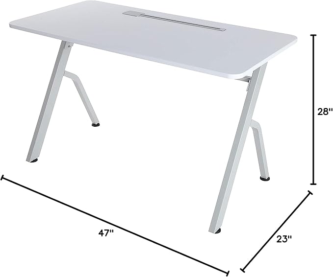 ApexDesk 47" Computer Desk, Modern Simple Style Desk for Home Office, Study Student Writing Desk - White - LeafyLoom