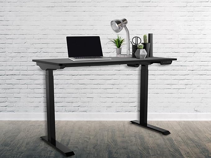 Monoprice Home Office Single Motor (47.2in x 23.6in) Sit-Stand Desk Table-Workstream Collection, Black - LeafyLoom