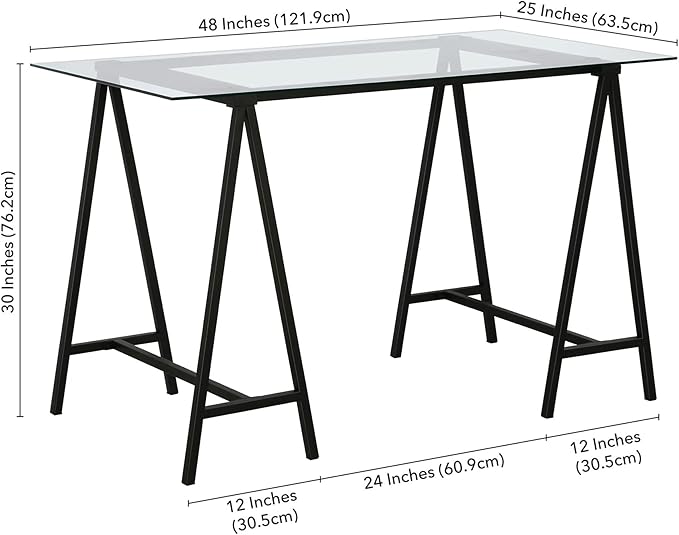 Tulsa Rectangular 48" Wide Desk in Blackened Bronze - LeafyLoom