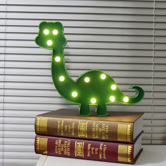 Dinosaur Night Light Nursery Decor Party Decoration,Childen Kids Bedroom Decorative Table Lamps, Marquee Animal Sign,Birthday Gifts for Kids/Boys - LeafyLoom