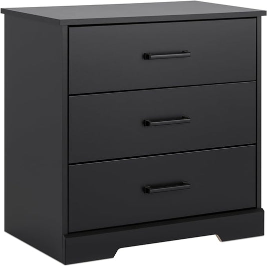 Prepac Three Drawer Nightstand, 16.25in x 27.5in x 26.75in, Rustic Black - LeafyLoom