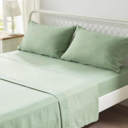 Anluoer Full Comforter Set, Sage Green, 7 Pieces with Sheets, All Season Bedding, Extra Cozy Down Alternative, Machine Washable - LeafyLoom