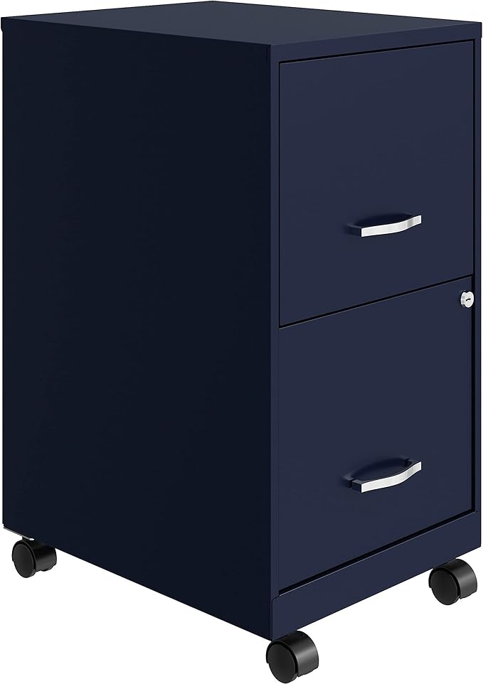 LYS SOHO File/File Mobile File Cabinet, Navy - LeafyLoom