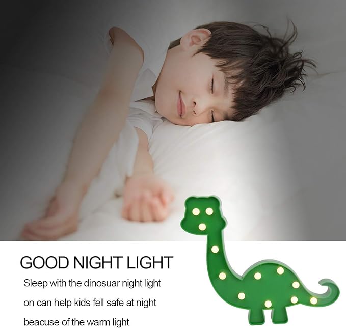 Dinosaur Night Light Nursery Decor Party Decoration,Childen Kids Bedroom Decorative Table Lamps, Marquee Animal Sign,Birthday Gifts for Kids/Boys - LeafyLoom