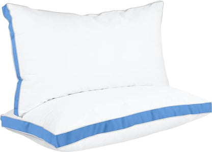 Utopia Bedding Bed Pillows for Sleeping King Size (Blue), Set of 2, Cooling Hotel Quality, Gusseted Pillow for Back, Stomach or Side Sleepers - LeafyLoom