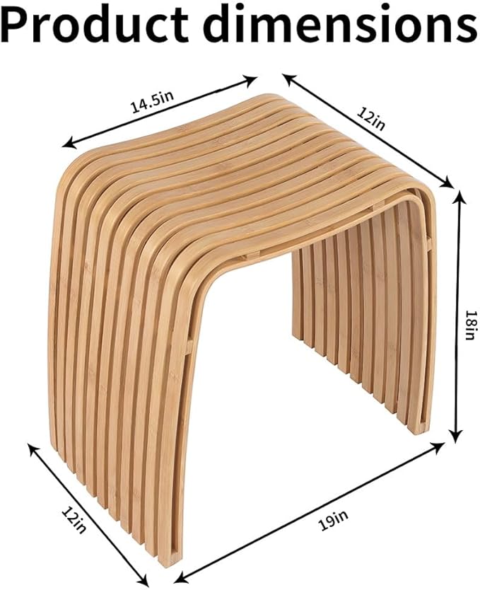 Bamboo Dining Stool Dining Chair Dressing Stool Shoe Stool Bathroom Stool Dining Room Bathroom Living Room Study Bedroom Durable and Beautifully Designed - LeafyLoom