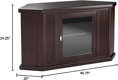 Leick Home 86285 One Door Corner TV Stand for 50" TV's, Chocolate Cherry - LeafyLoom