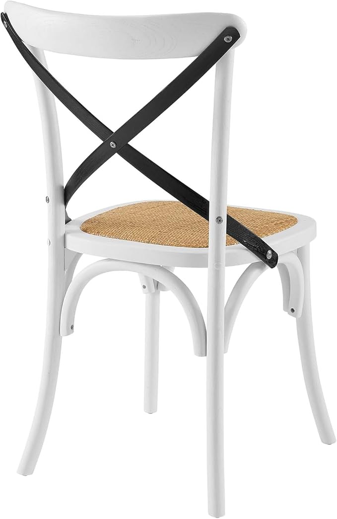 Modway Gear Side, Dining Chair, White Black - LeafyLoom