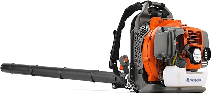 Husqvarna 360BT Gas Leaf Blower, 65.6-cc 3.81-HP 2-Cycle Backpack Leaf Blower with 890-CFM, 232-MPH, 30-N Powerful Clearing Performance and Load-Reducing Harness - LeafyLoom