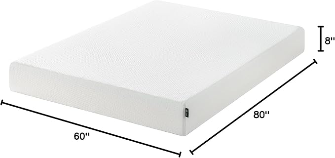 ZINUS 8 Inch Green Tea Essential Memory Foam Mattress, Queen, Mattress in A Box, Affordable Mattress, CertiPUR-US Certified - LeafyLoom