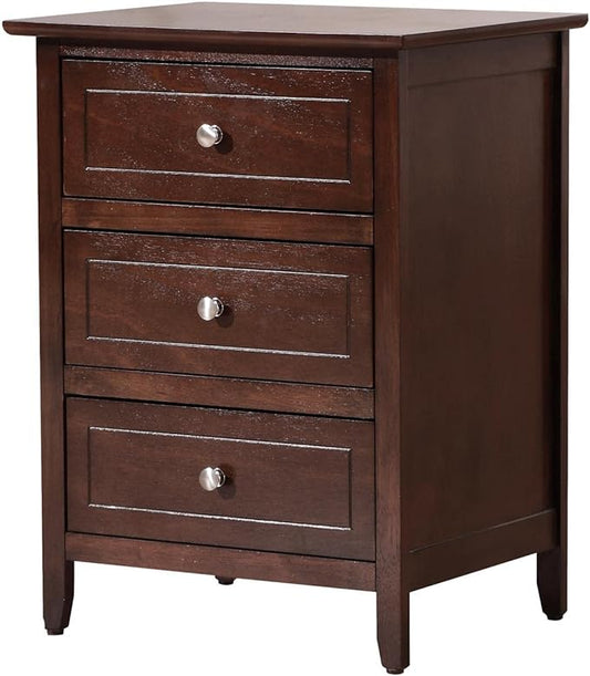 Glory Furniture Daniel 3 Drawer Nightstand in Cappuccino - LeafyLoom