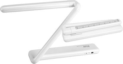 On My Desk Folding LED Rechargeable Lamp, 10.5", White - LeafyLoom