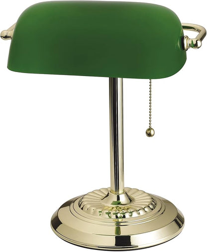 Catalina Lighting Traditional Desk Lamp, Green, Smart Home Capable for Home Office, Dorm, Apartment, Corded with Adjustable Lighting - LeafyLoom