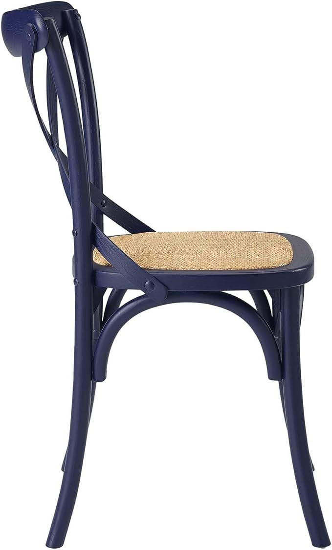 Modway Gear Side Set of 2, Two Dining Chairs, Midnight Blue - LeafyLoom