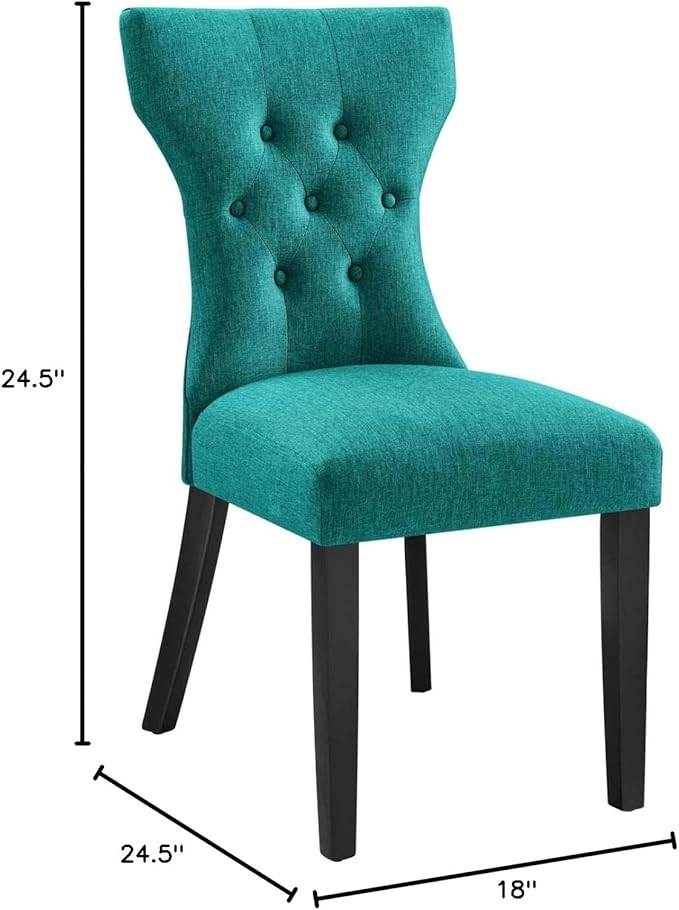 Modway Silhouette Chair, Teal 24.5 x 18 x 36 - LeafyLoom