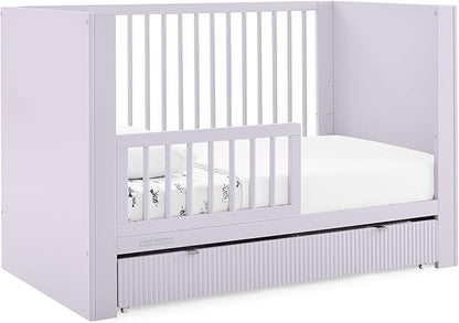 Delta Children Cassie 4-in-1 Convertible Crib with Underdrawer - Greenguard Gold Certified, Lilac - LeafyLoom