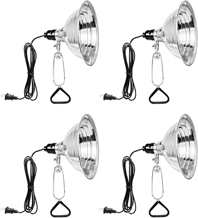 Simple Deluxe Clamp Lamp Light 150 Watt with 8.5 Inch Aluminum Reflector (no Bulb Included), 6 Feet Cord, 4 Pack, Black - LeafyLoom