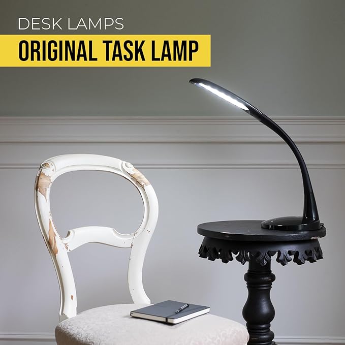 Stella Original Premium 10W LED Desk Task Lamp - Black - Adjustable Dimmable Low Vision Natural Table Light - Bright Macular Degeneration Aid Lighting-Hobby, Crafting, Sewing, Artist, Reading, Office - LeafyLoom