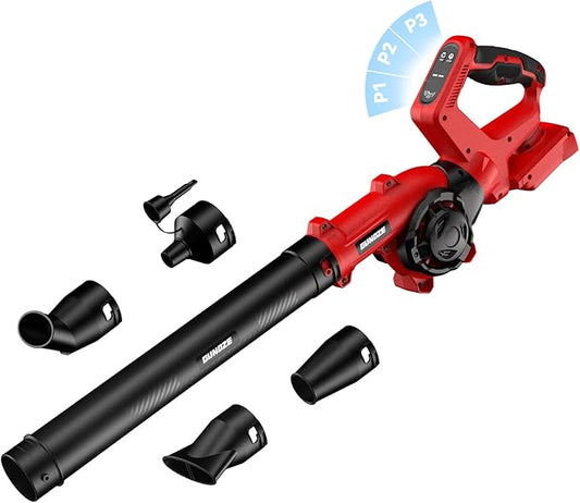 Leaf Blower, Cordless Leaf Blower for Milwaukee M18 Battery, 3 Speed Modes Up to 200MPH, 270° Rotatable Electric Leaf Blower with 4 Blowing Nozzles for Lawn Care and Yard(Battery Not Included) - LeafyLoom