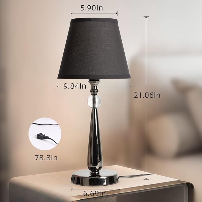 Aisilan LED Plug in Desk Lamp Replaceable E27 Bulb Adjustable Brightness, Table Light Built-in USB Port and 3 Level Touch Switch(Bulb not Included) - LeafyLoom