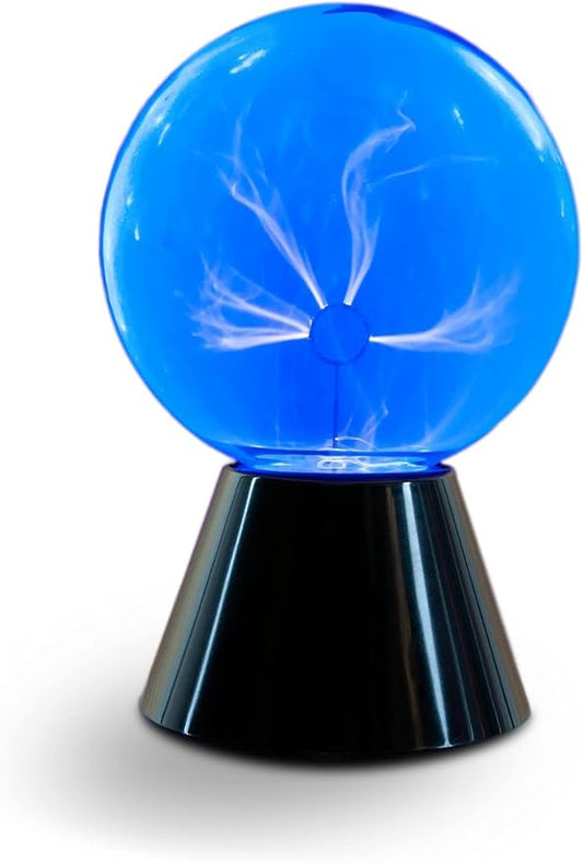 6 Inch Blue Plasma Ball, Touch and Sound Sensitive, Novelty Lamp, Electric Plasma Ball, Magic Plasma Lamp, Lightning Plasma Ball, Plasma Ball for Decoration, Plasma Globe, Christmas Gift - LeafyLoom