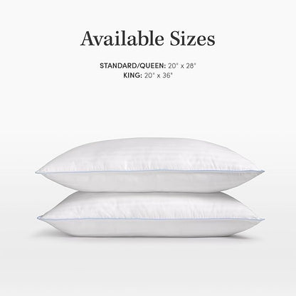 eLuxurySupply 4-Pack Premium Bed Pillows - Medium Density and Medium Loft Ideal for Back and Side Sleepers - 100% Cotton Casing - 20"X36" King Size - LeafyLoom