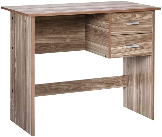 OneSpace Adina 2 Drawers Writing Desk, Walnut - LeafyLoom