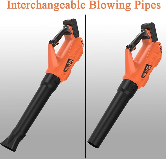 Pro Chaser Battery Powered Cordless Blower - 380 CFM with 2 X 4.0Ah 20V Batteries & Fast Charger, Lightweight Electric Leaf Blowers, 2 Variable Speed, Ideal for Yard, Patio & Sidewalk - LeafyLoom