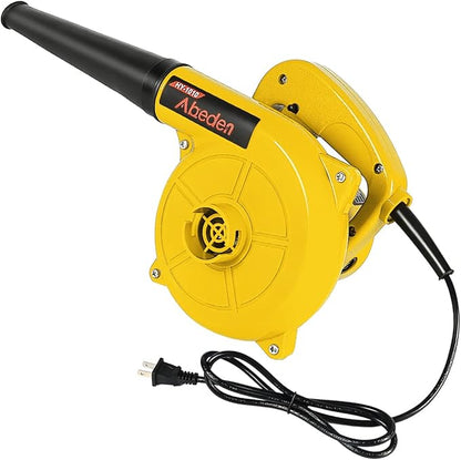 Corded Electric Leaf Blower,2 in 1 Small Handheld Lightweight Sweeper/Vacuum,110V 400W Portbale Blower for Leaf/Snow/Dust Blowing (Yellow) - LeafyLoom