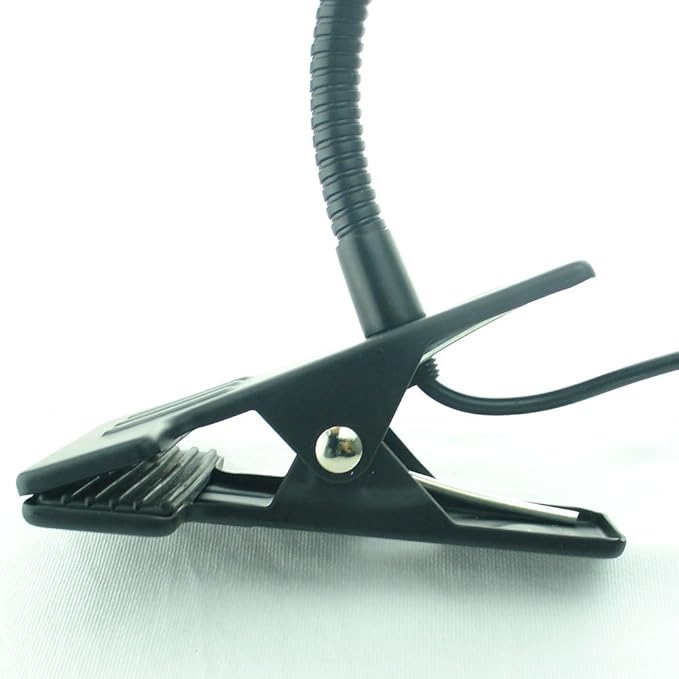 5W Clip on Clamp Gooseneck COB LED Desk Table Light lamp Warm White 19inch Neck Black - LeafyLoom