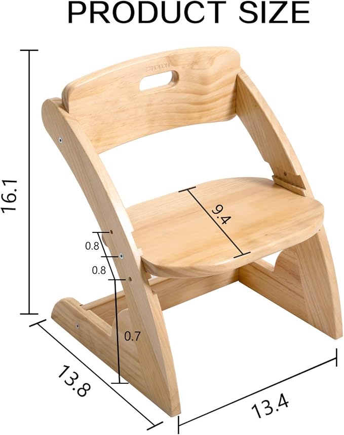 HOUCHCIS Toddler Chair, Wooden Toddler Chair for Kids, Adjustable Kids Chairs for Toddlers, Toddler Chairs and Small Chair, Kids Chair (Wooden) - LeafyLoom