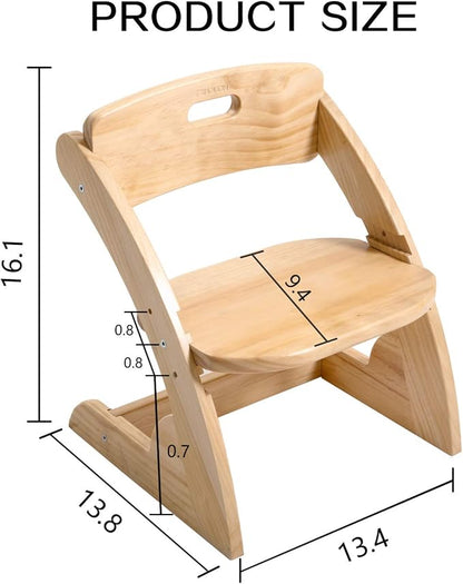 HOUCHCIS Toddler Chair, Wooden Toddler Chair for Kids, Adjustable Kids Chairs for Toddlers, Toddler Chairs and Small Chair, Kids Chair (Wooden) - LeafyLoom