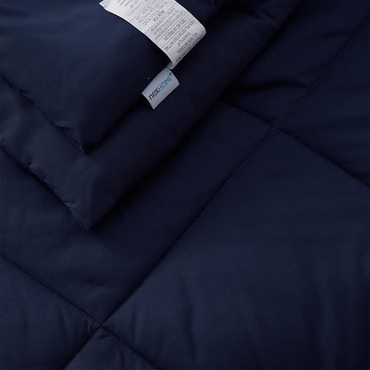 NexHome King Bed in a Bag 7-Pieces Navy Comforter Sets with Comforter and Sheets Soft All Season Bedding Sets with Comforter, Pillow Shams, Flat Sheet, Fitted Sheet and Pillowcases - LeafyLoom